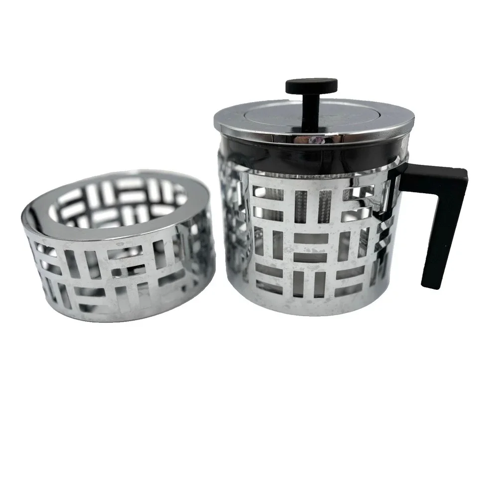2 Piece Bodum French‎ Press EXC Stainless Steel Body Modern Art Deco, WARMER